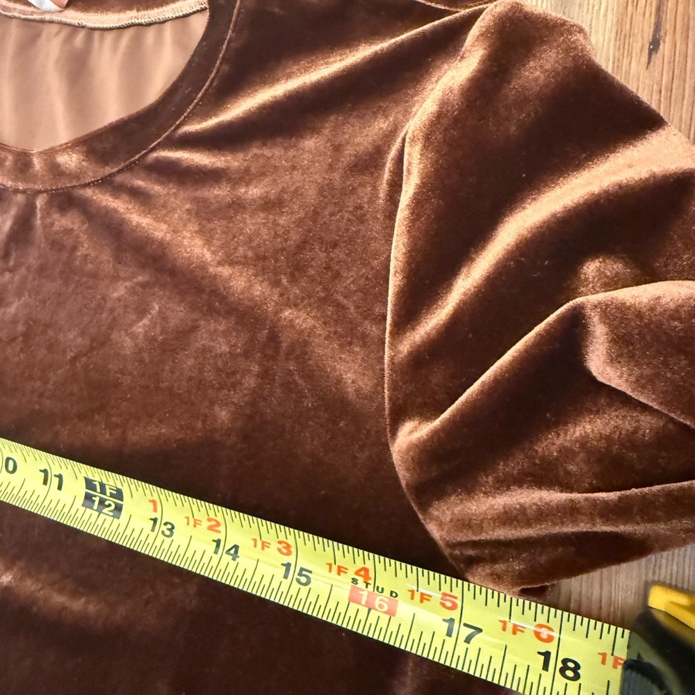 Chic Long Sleeve Brown Velvet with Fringe Dress - Picture 7 of 8